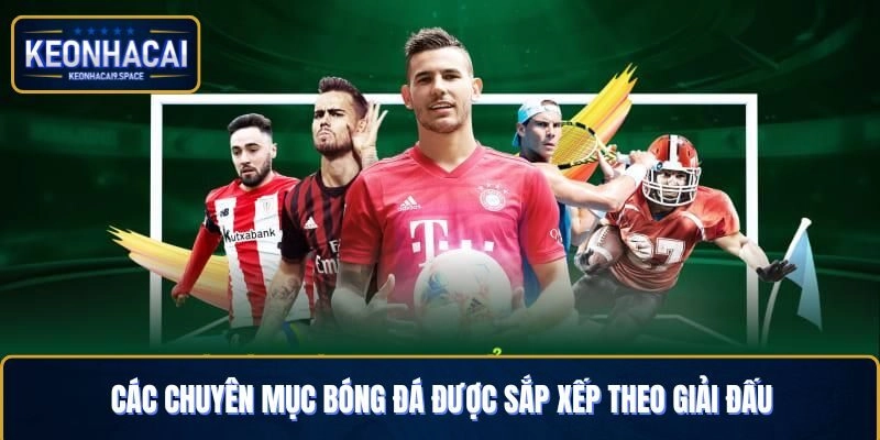 Các chuyên mục bóng đá được sắp xếp theo giải đấu