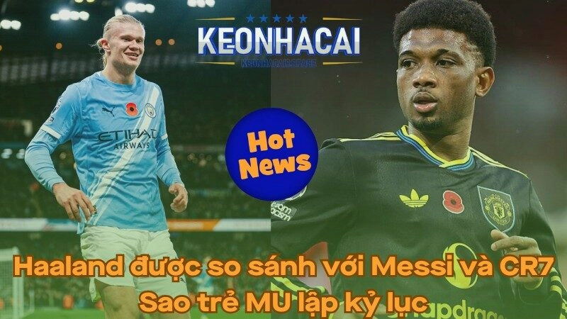 Haaland được so sánh với Messi và Ronaldo - Sao trẻ MU lập kỷ lục